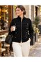 Plus size button-accessory zippered knit cardigan - black - 2