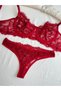 Red Soft Lace Bralet Set - 8