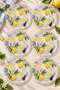 Set of 6 Glass Dessert Plates – Blue with Lemon Pattern, Mediterranean-Inspired, 16 cm, 6 Dessert Plates
