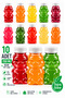 CAT PET BOTTLE School Picnic Fruit Juice Smoothie Detox Ginger Clear Plastic Empty Leak-Proof Beverage Bottles, 10-Pack