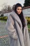 Premium Shawl Collar Mob Wi̇fe Faux Fur Maxi Women's Coat - 3