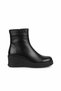 Women's Genuine Leather Non-Slip Sole Padded Heel Boot Nhr.341 Black Leather