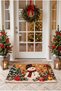 Snowman-Patterned New Year's Doormat, Digitally Printed Decorative Doormat