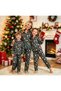 Mother & Daughter & Child New Year's Pajama Set (SOLD SEPARATELY) New Year's Pattern, Green, Shirt Collar, Soft Suede Fabric