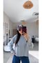 Gray Long-Sleeved Basic with Padded Shoulders - 4