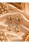 Champagne-Colored Crystal-Studded Gold Evening Earrings for Women - 2