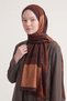 Mosaic-Patterned Wool-Silk Shawl, Terracotta Color - 2