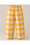 Girls' Yellow and White Gingham, Three-Thread, Balloon-Cut, Elastic-Waist, Double-Pocket Pants (Pants Only) - 3