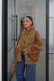 Camel Imported Fur-Trimmed Denim Jacket - 2