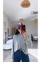 Gray Long-Sleeved Basic with Padded Shoulders - 3