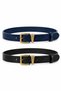 Set of 2 Genuine Leather Women's Buckled Belts, 2.5 cm, 2 Pieces
