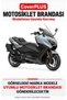 Yamaha 2025 TMAX Tech MAX Rear Bag Compatible (Gray with Red Stripes) Waterproof Motorcycle Cover, with Elastic Bands and Carrying Bag - 2