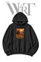Sovalye Girls' Pre-Printed Black Hooded Sweatshirt (2-Ply)