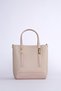 Mini bag, leather shoulder bag with accessories, mink color. - 2