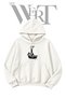 Overturned Car Bicycle Front-Printed White Hooded Sweatshirt (2-Ply)