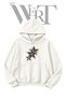 Star Leopard Glitter Pre-Printed White Hooded Sweatshirt (2-Ply)
