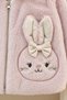 GIRL'S PLUSH HOODED CARDIGAN WITH BUNNY EARS, POCKETS, AND A ZIPPER - 2