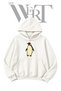 Penguin_1 Pre-Printed White Hooded Sweatshirt (2-Ply)