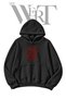 "Fear Bloody Text" Pre-Printed Black Hooded Sweatshirt (2-Ply)