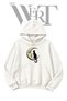 White Hooded Sweatshirt with "Moon Face Cat" Front Print (2-Ply)