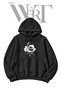 Black Hooded Sweatshirt with "Tire Lift" Pre-Printed Design (2-Ply)