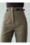 Women's Khaki Belt Detail Pants - 4