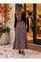 Chanel-Style Textured, Glittery Plaid Flared Skirt - 3