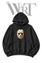 Jason Mask Pre-Printed Black Hooded Sweatshirt (2-Ply)