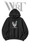Eskiz Rooster Pre-Printed Black Hooded Sweatshirt (2-Ply)