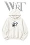 Adam Men's White Hooded Sweatshirt with Front Print (2-Ply)