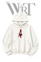 White Hooded Sweatshirt with Pre-Printed Palestinian Keffiyeh Design (2-Ply)