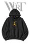 Golden Stag Pre-Printed Black Hooded Sweatshirt (2-Ply)