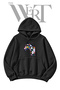 Flower Horse Pre-Printed Black Hooded Sweatshirt (2-Ply)