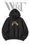 At Col Pre-Printed Black Hooded Sweatshirt (2-Ply)