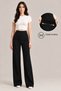 Agnes BLACK, STRETCH, WIDE-LEG, POLYester-Elastane BLEND, HIGH-WAIST, COMFORTABLE SPORTS Palazzo Pants NEW SEASON - 3