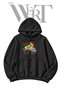 Snowmobile Art Pre-Printed Black Hooded Sweatshirt (2-Ply)