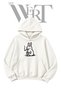 Smoking Rabbit Pre-Printed White Hooded Sweatshirt (2-Ply)