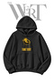 "Dripping Time" Pre-Printed Black Hooded Sweatshirt (2-Ply)