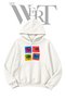 Pop Art Front-Printed White Hooded Sweatshirt (2-Ply)