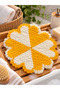Ezolif 100% Hand-Knitted 30 CM Hand-Knitted Flower-Patterned Bath Sponge – Soft-Textured Knitted Shower Sponge, Traditional Wedding Trousseau Sponge