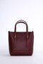 Mini bag, leather shoulder bag with accessories, dark brown. - 2
