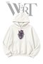 Oni Bicak White Hooded Sweatshirt with Front Print (2-Ply)