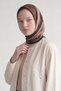 Royal Scarf with Checkered Leaf Pattern in Taupe Color - 3
