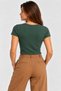 Women's 100% Cotton V-Neck Short-Sleeve Basic T-Shirt - Forest Green - 3