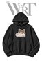 Crying Cat Meme Pre-Printed Black Hooded Sweatshirt (2-Ply)