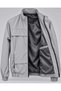 Mock Neck, Snap-Fastened Button, and Zipper-Closure Transitional Jacket - 5