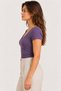 Women's 100% Cotton V-Neck Short-Sleeve Basic T-Shirt - Muted Purple - 2