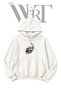 Leopard Butterfly White Hooded Sweatshirt with Front Print (2-Ply)