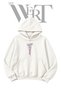 White Hooded Sweatshirt with Front Print on the Back (2-Ply)