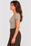Women's 100% Cotton V-Neck Short-Sleeve Basic T-Shirt - Stone Beige - 2